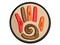 Southwestern Style Tribal Hand with Swirl Multi-Color Embroidered Iron-On or Hook & Loop Patch Applique